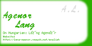 agenor lang business card